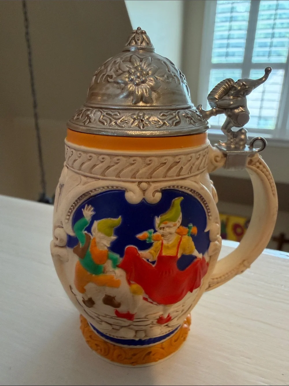 Hallmark 2016 Keepsake Beer Stein Ornament in Blue, Red, Yellow